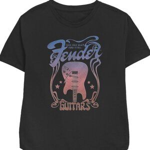 Women's Fender Guitars Black Graphic Tee Shirt T-Shirt Top Size Large NWT